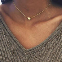 Heart Choker Necklace – Korean Gold Chain Statement Collar