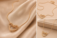 Korean Hollow Heart Pendant Necklace – Lightweight Clavicle Chain for Girls | Minimalist Fashion Jewelry