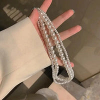 **Double-Layer Pearl Necklace – Elegant Trendy Fashion Jewelry for Women & Girls**