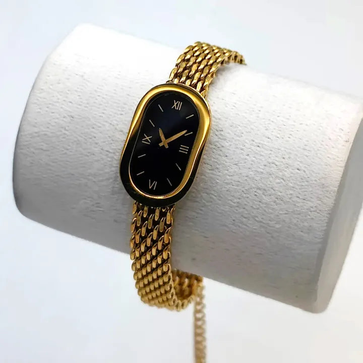 **Trendy Ellipse Steel Strip Bracelet – Elegant Fashion Jewelry Gift for Women & Girls**