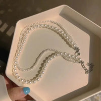**Double-Layer Pearl Necklace – Elegant Trendy Fashion Jewelry for Women & Girls**