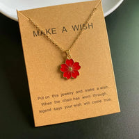 **Korean Flower Pendant Choker Necklace – Elegant White & Yellow Floral Jewelry for Women & Girls**