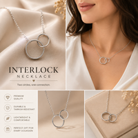 **Double Ring Clavicle Pendant Necklace – Elegant Silver & Gold Fashion Jewelry for Women & Girls**