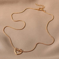 Korean Hollow Heart Pendant Necklace – Lightweight Clavicle Chain for Girls | Minimalist Fashion Jewelry